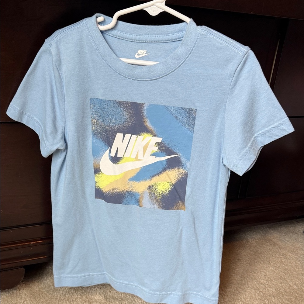 Nike Light Blue Graphic Tee with Logo